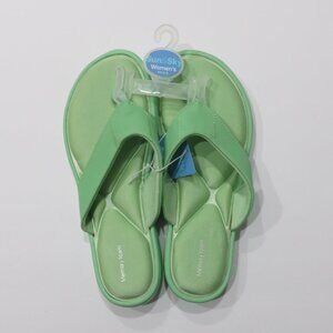 Sun & sky Green Memory Foam Flip Flops Women's Sandal Shoes